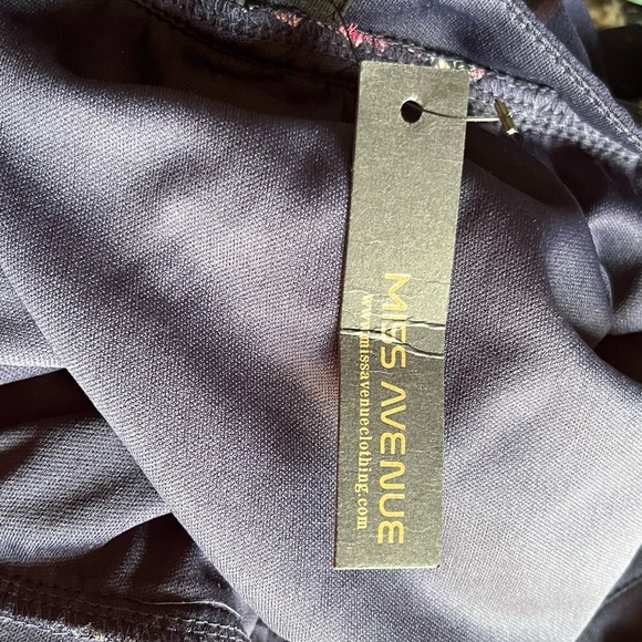 Miss Avenue Navy blue floral Maxi Dress Surplice Split Sleeveless Strappy Sundre - Picture 9 of 11